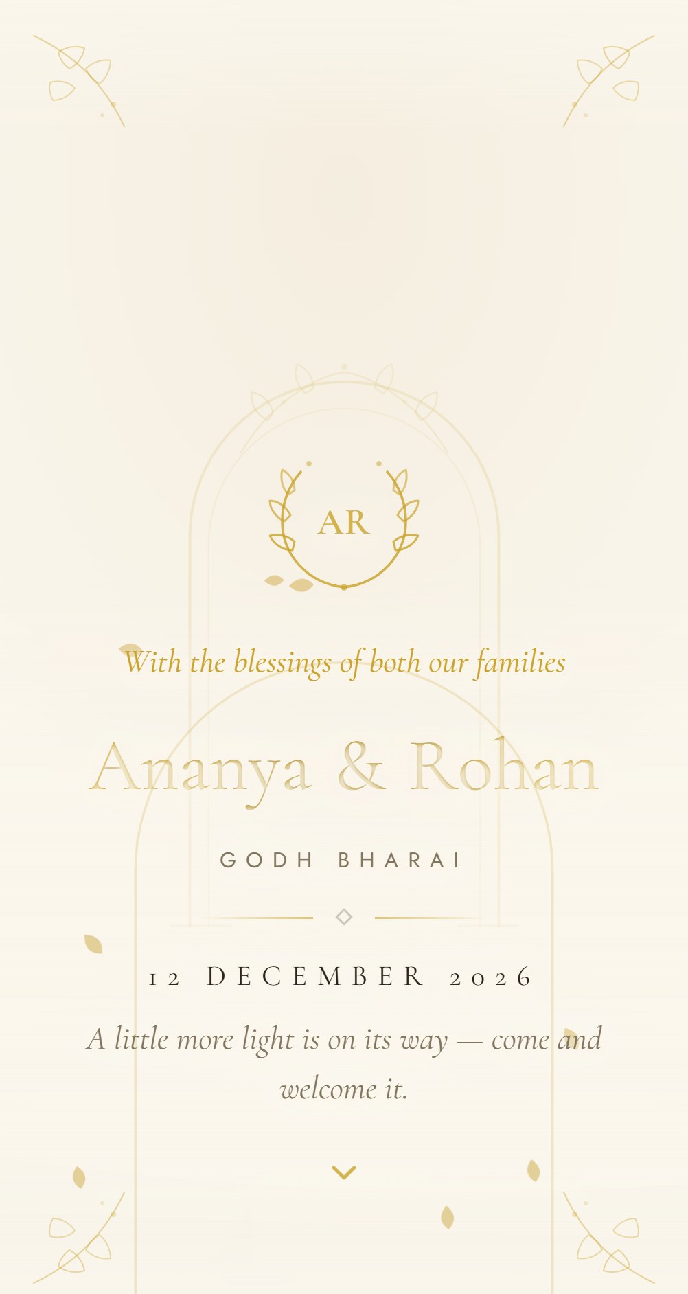 Golden Cradle Baby Shower Invitation